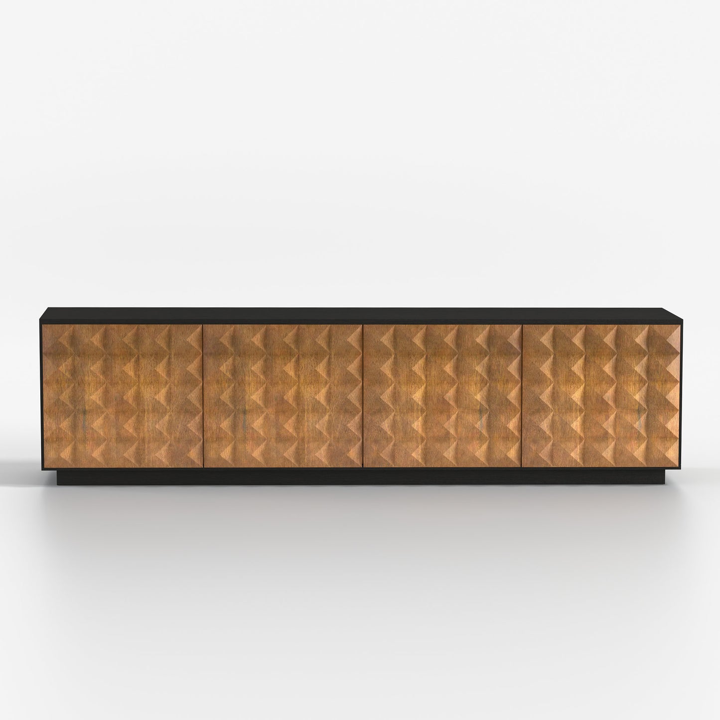 TV Stand YSTVG029 Mid-Century Modern Cable Management 4-Door 87.79"