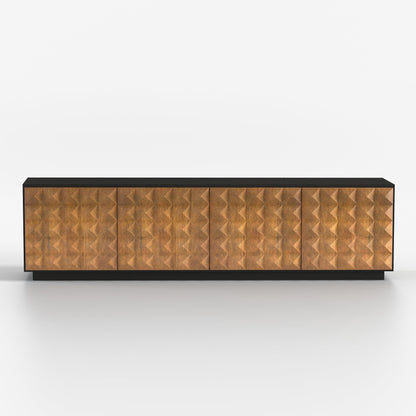 TV Stand YSTVG029 Mid-Century Modern Cable Management 4-Door 87.79"