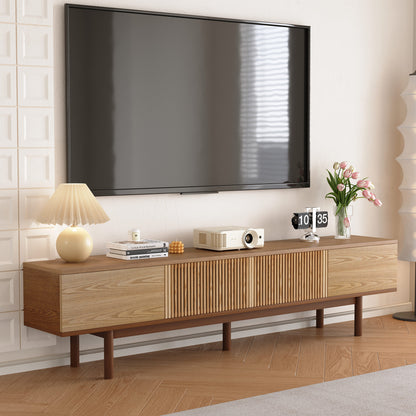 TV Stand FDDSG2200 Mid-Century Modern Cable Management 4-Door 86.6"