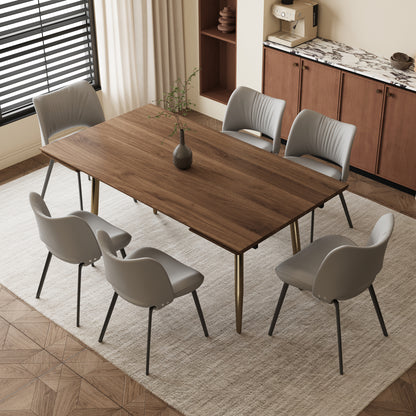 Dining Table XNSH1055 Mid-Century Modern Walnut Wood Extendable 62.9" to 94.4"