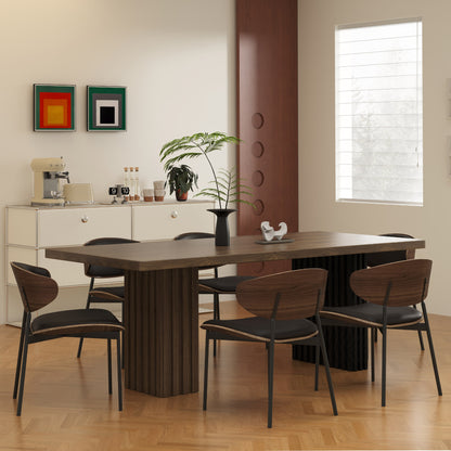 Dining Table FDCZ9105 Mid-Century Modern Generous Tabletop Space 70.8"