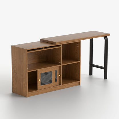 Versatile Desk with Rotatable Top, Foldable Design, and Ample Storage Space, Ideal for Home Office or Study Use