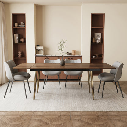Dining Table XNSH1055 Mid-Century Modern Walnut Wood Extendable 62.9" to 94.4"