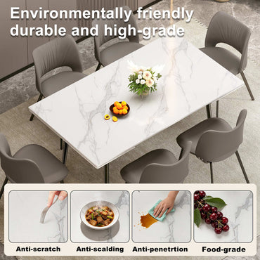 Modern Extendable Dining Table with Sintered Stone Top for 6-10 People