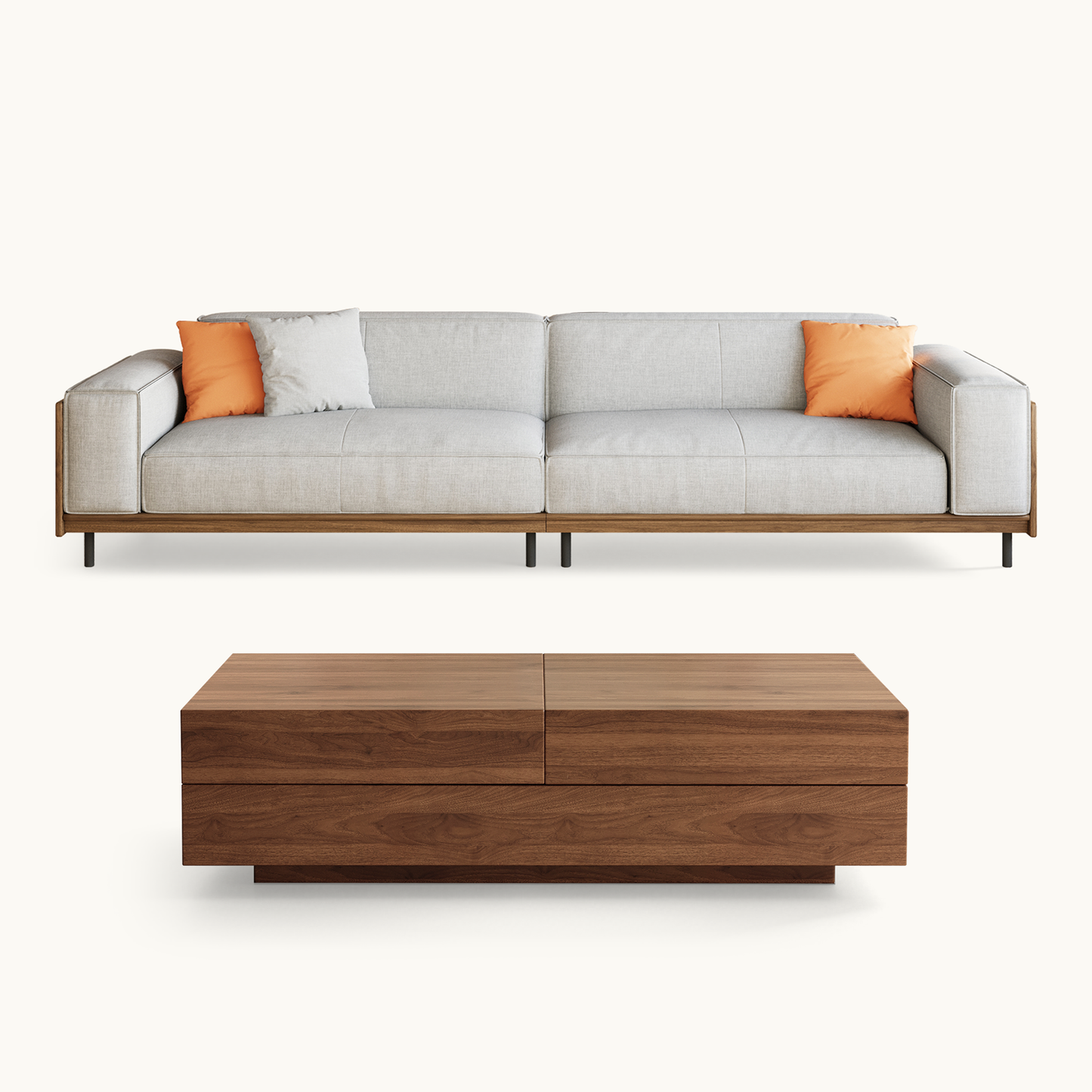 FamiDear Contemporary Living Room Set – Modern Sofa, Coffee Table & TV Stand Bundle