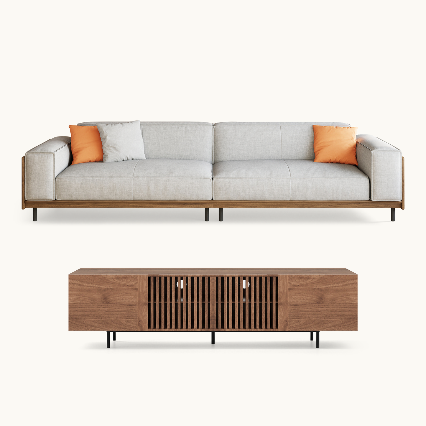 FamiDear Contemporary Living Room Set – Modern Sofa, Coffee Table & TV Stand Bundle