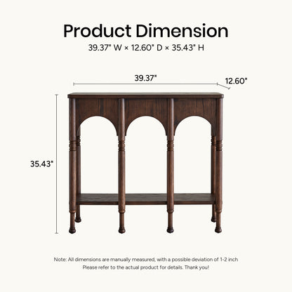 Semo Vintage Arch Console Table, Mid-Century Entryway Table with Shelf