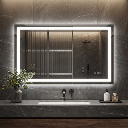 LED Bathroom Mirror with Anti-Fog, Front & Back Lighting