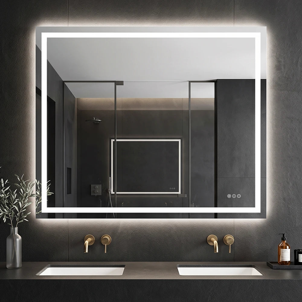 LED Bathroom Mirror with Anti-Fog, Front & Back Lighting