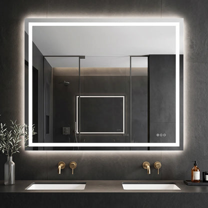 LED Bathroom Mirror with Anti-Fog, Front & Back Lighting