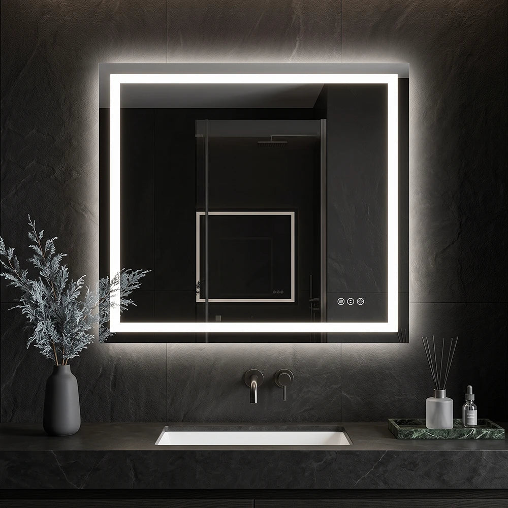 LED Bathroom Mirror with Anti-Fog, Front & Back Lighting