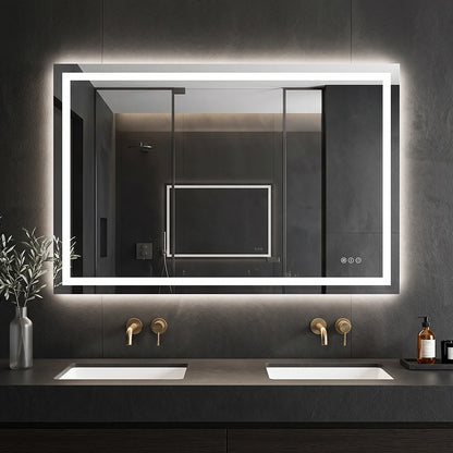LED Bathroom Mirror with Anti-Fog, Front & Back Lighting