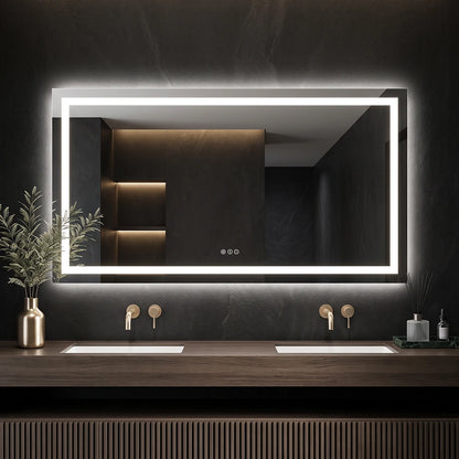 LED Bathroom Mirror with Anti-Fog, Front & Back Lighting