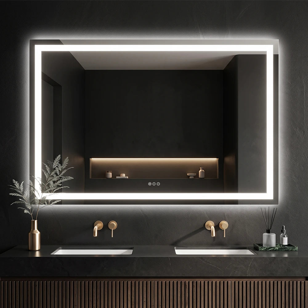 LED Bathroom Mirror with Anti-Fog, Front & Back Lighting