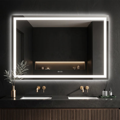 LED Bathroom Mirror with Anti-Fog, Front & Back Lighting