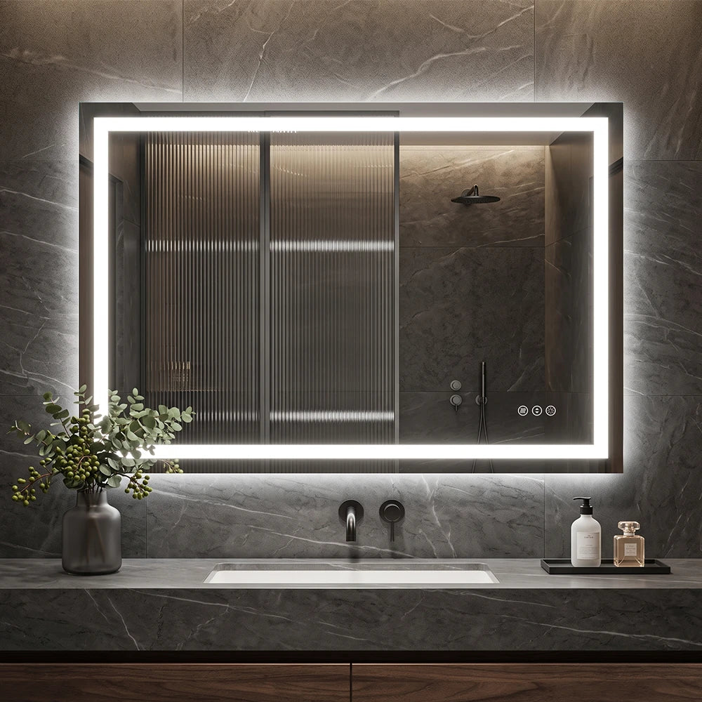 LED Bathroom Mirror with Anti-Fog, Front & Back Lighting