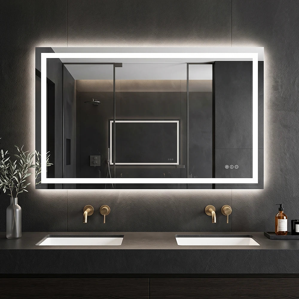 LED Bathroom Mirror with Anti-Fog, Front & Back Lighting