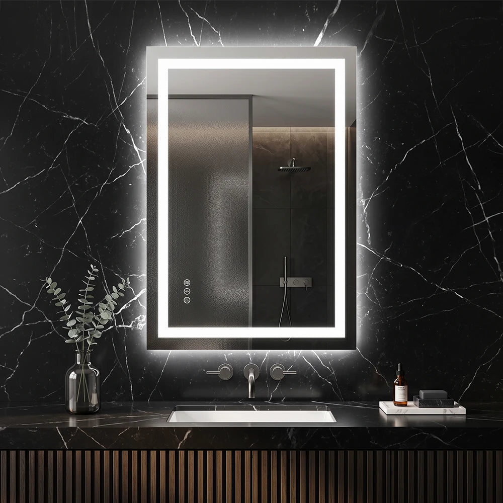 LED Bathroom Mirror with Anti-Fog, Front & Back Lighting