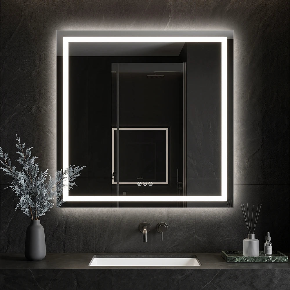 LED Bathroom Mirror with Anti-Fog, Front & Back Lighting