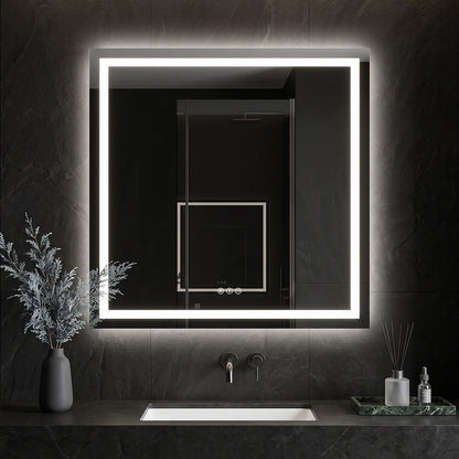 LED Bathroom Mirror with Anti-Fog, Front & Back Lighting