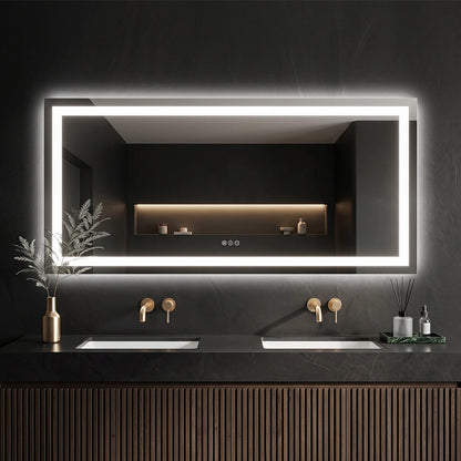 LED Bathroom Mirror with Anti-Fog, Front & Back Lighting