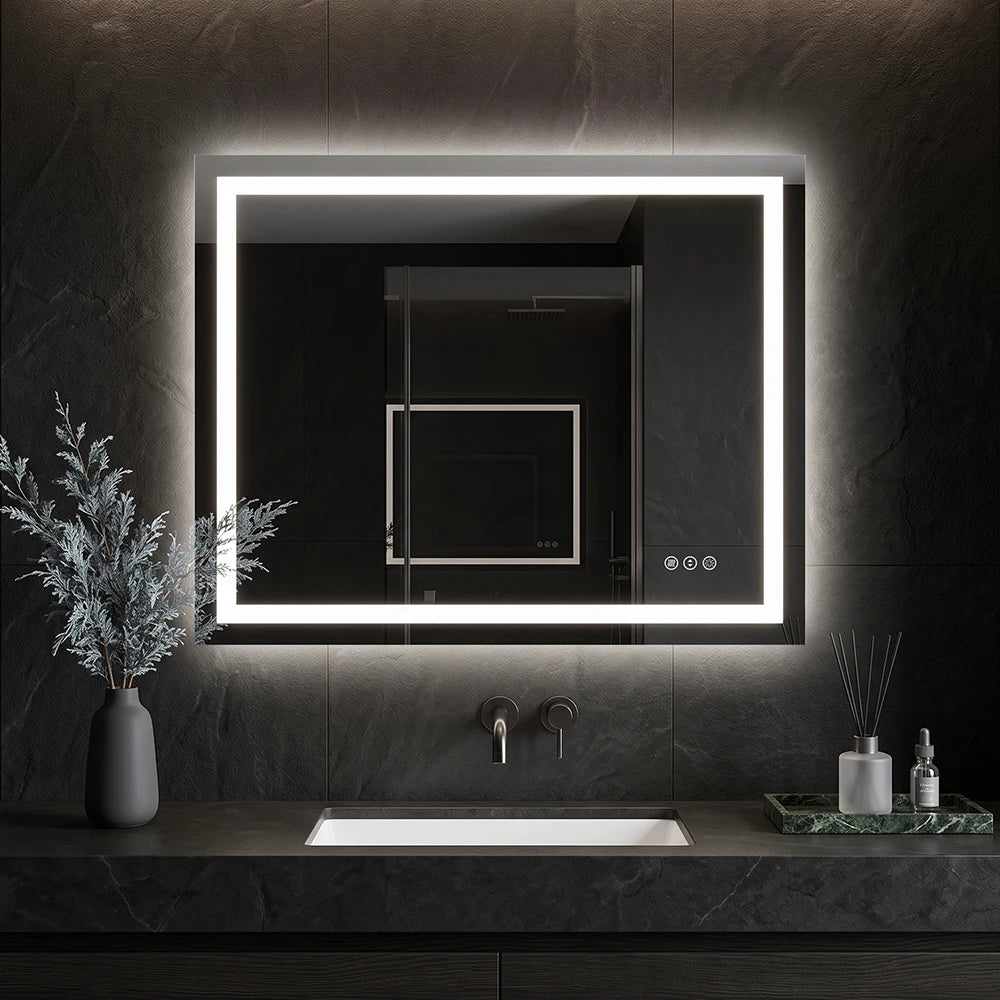 LED Bathroom Mirror with Anti-Fog, Front & Back Lighting