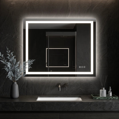 LED Bathroom Mirror with Anti-Fog, Front & Back Lighting