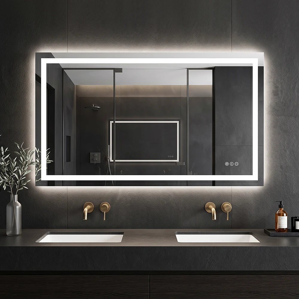LED Bathroom Mirror with Anti-Fog, Front & Back Lighting