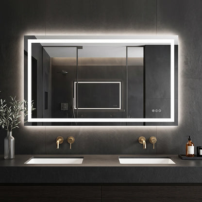 LED Bathroom Mirror with Anti-Fog, Front & Back Lighting