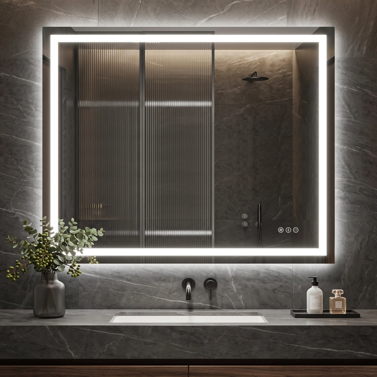 LED Bathroom Mirror with Anti-Fog, Front & Back Lighting