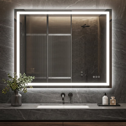 LED Bathroom Mirror with Anti-Fog, Front & Back Lighting