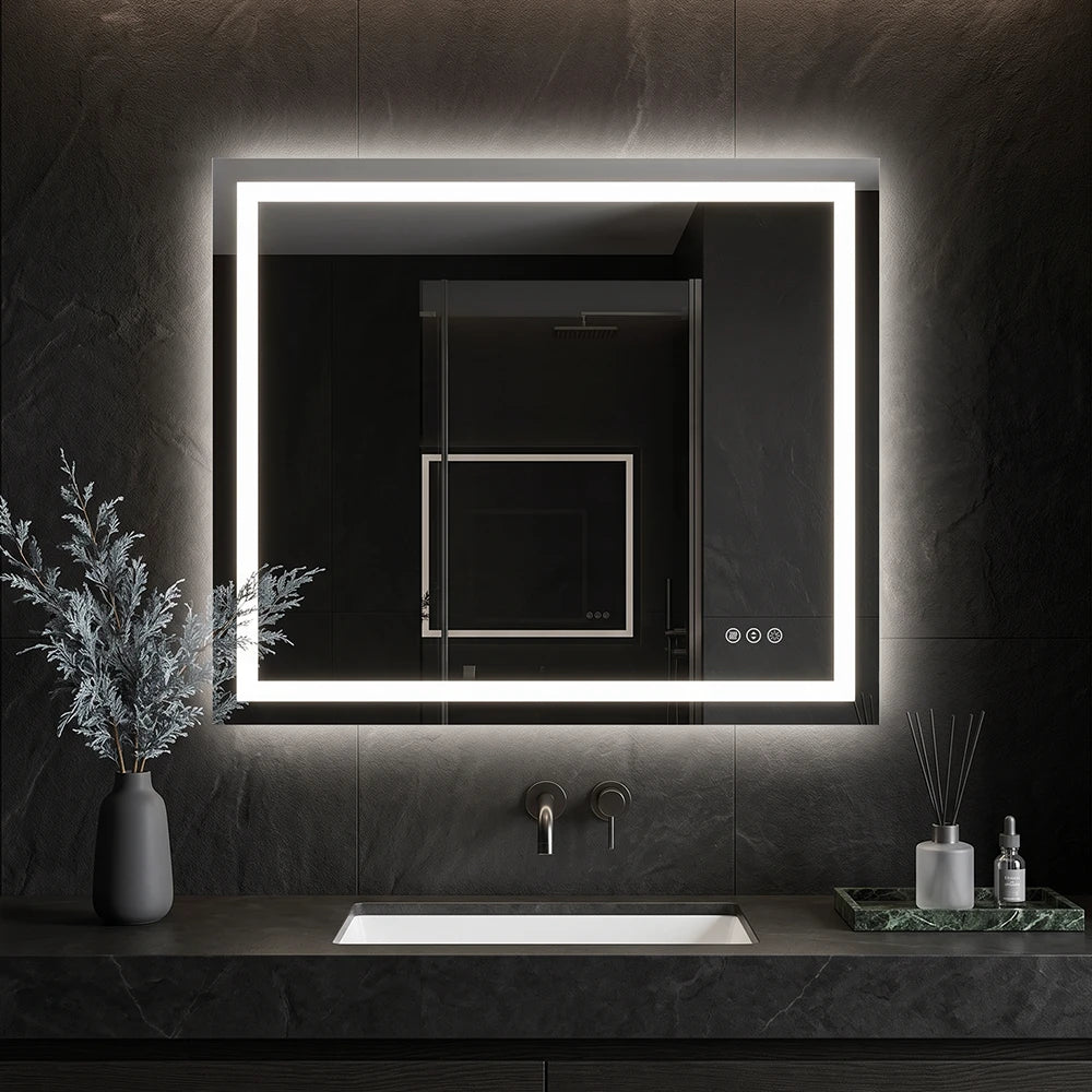 LED Bathroom Mirror with Anti-Fog, Front & Back Lighting