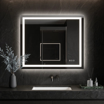 LED Bathroom Mirror with Anti-Fog, Front & Back Lighting