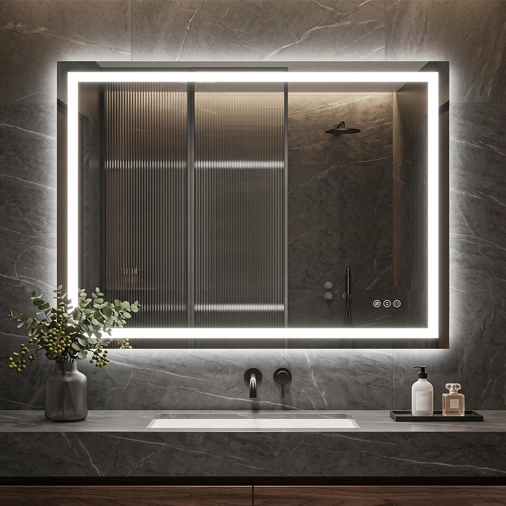 LED Bathroom Mirror with Anti-Fog, Front & Back Lighting