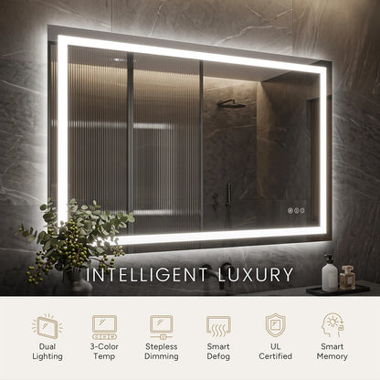 LED Bathroom Mirror with Anti-Fog, Front & Back Lighting