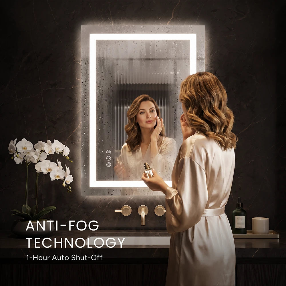 LED Bathroom Mirror with Anti-Fog, Front & Back Lighting