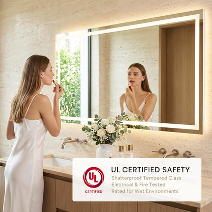 LED Bathroom Mirror with Anti-Fog, Front & Back Lighting