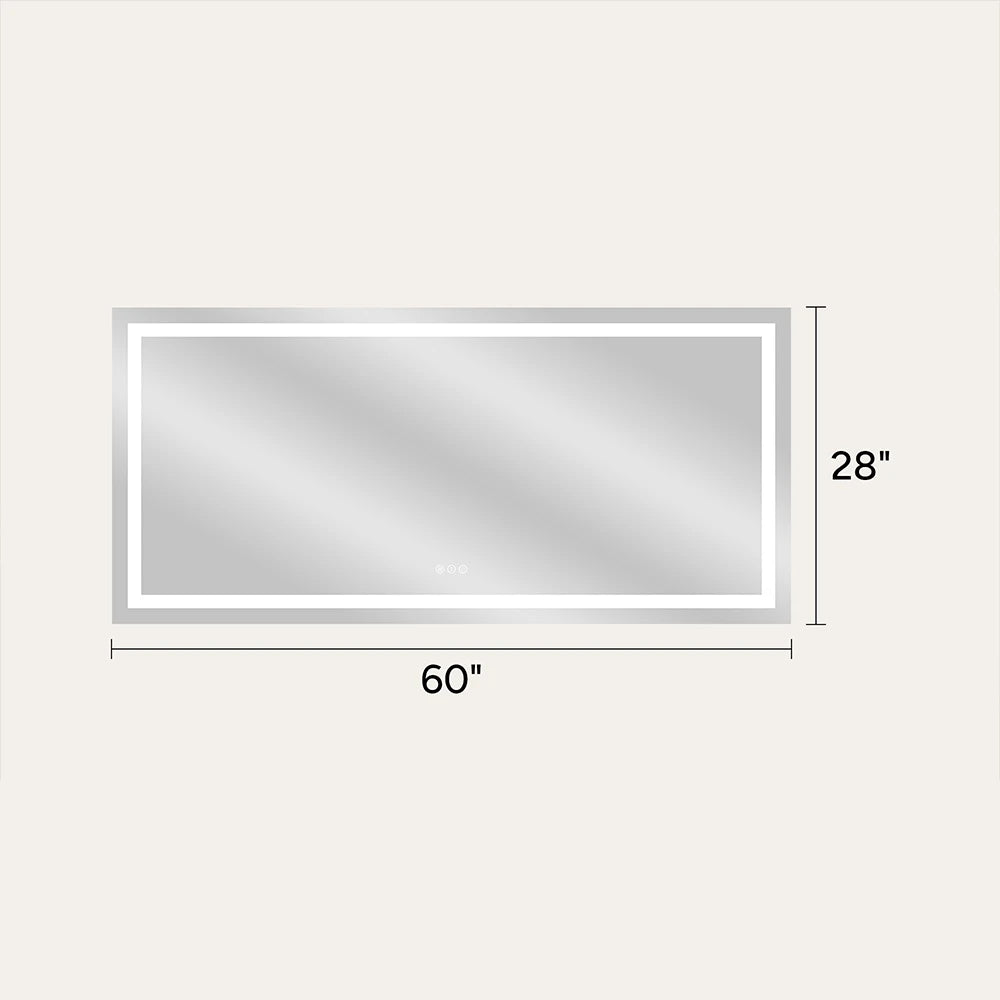 LED Bathroom Mirror with Anti-Fog, Front & Back Lighting