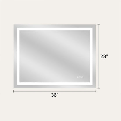 LED Bathroom Mirror with Anti-Fog, Front & Back Lighting