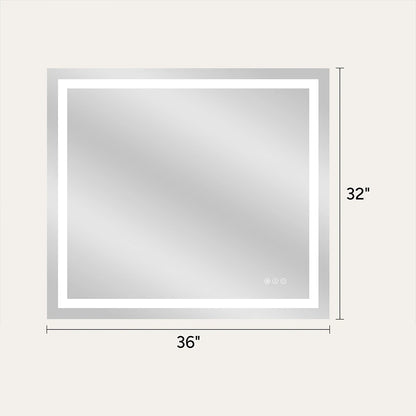 LED Bathroom Mirror with Anti-Fog, Front & Back Lighting