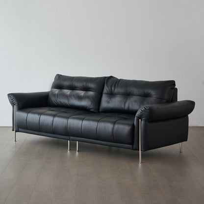 Wing-Style Genuine Leather Sofa (Available in Multiple Sizes)