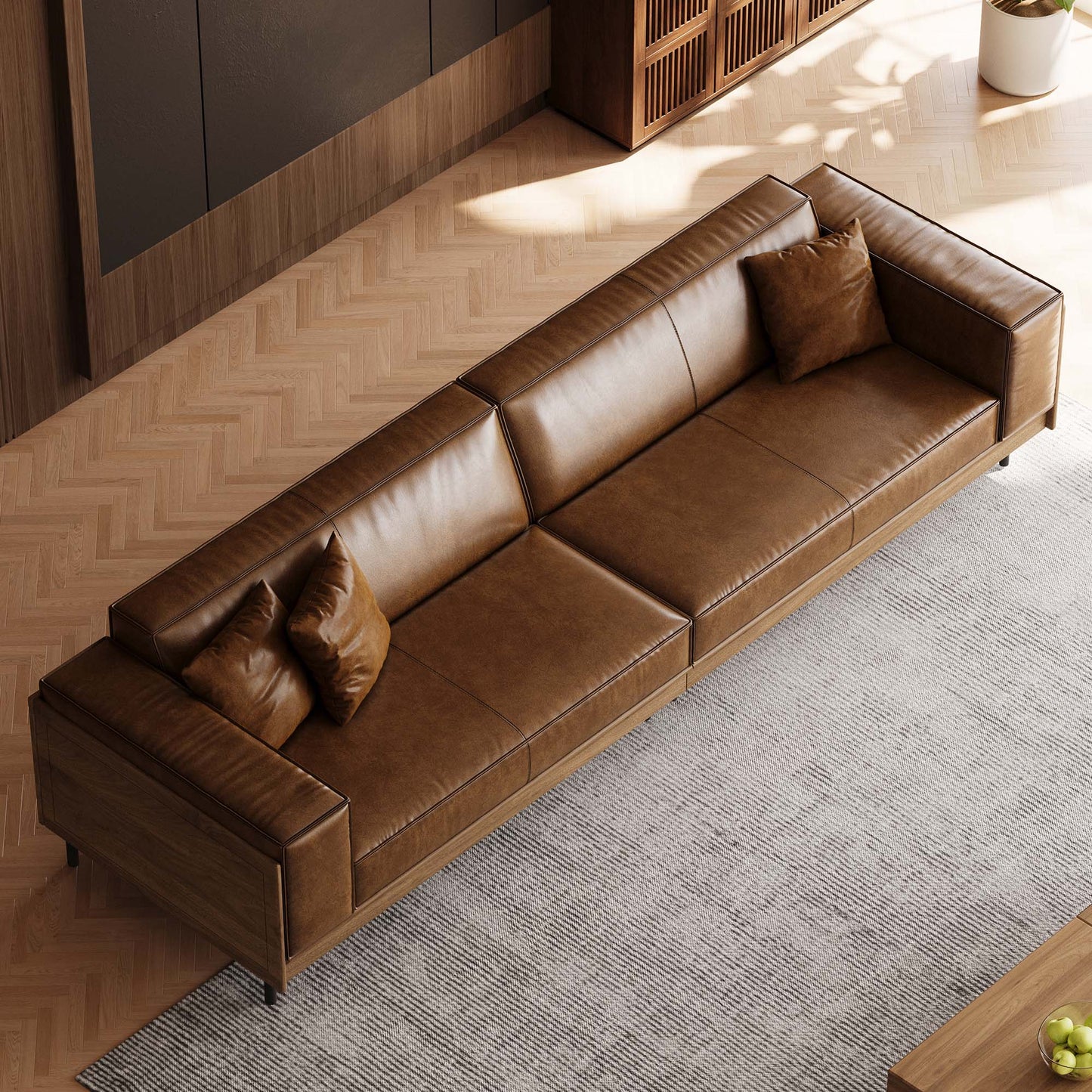Modern 4-Seater Sofa with Deep Seats for Living Rooms