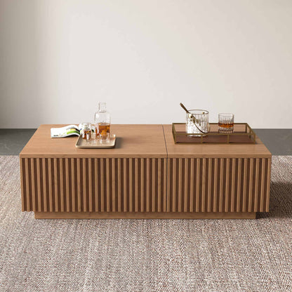 Lift Top Coffee Table with Storage 51.1" Solid Wood Drawers & Sliding Tray