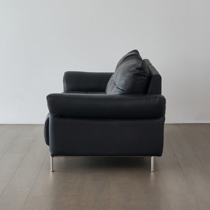 Wing-Style Genuine Leather Sofa (Available in Multiple Sizes)