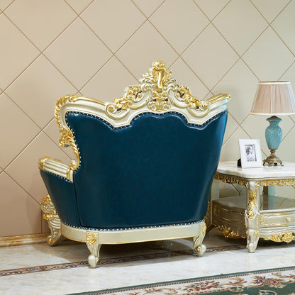 Imperial Sapphire Luxury Sofa Set – European Baroque Tufted Living Room Collection
