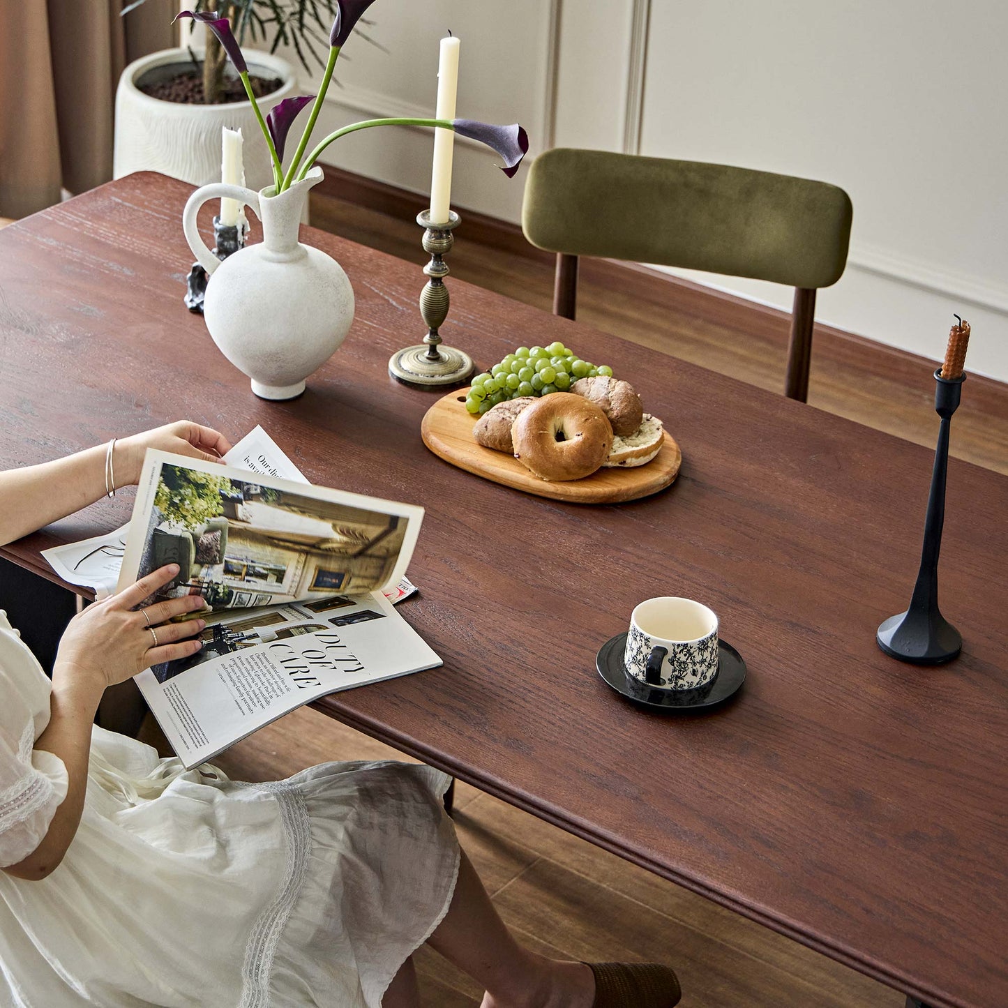 Vintage Rectangular Dining Table with Bobbin Legs | Briar Collection