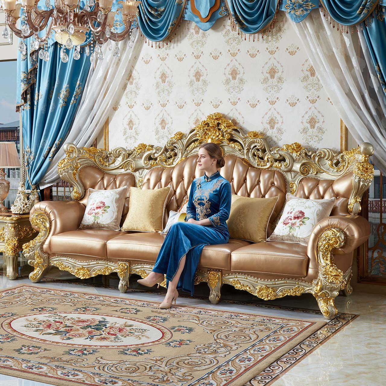 Versailles Imperial Sofa Set – Luxury French Rococo Living Room Collection