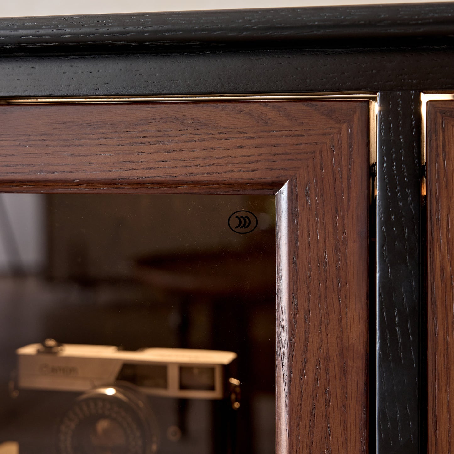 Gael Vintage Flip Door Storage Cabinet, Mid-Century Walnut Display Cabinet