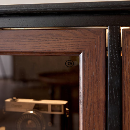 Gael Vintage Flip Door Storage Cabinet, Mid-Century Walnut Display Cabinet