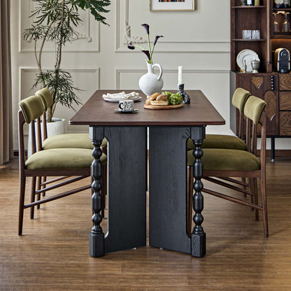 Vintage Rectangular Dining Table with Bobbin Legs | Briar Collection